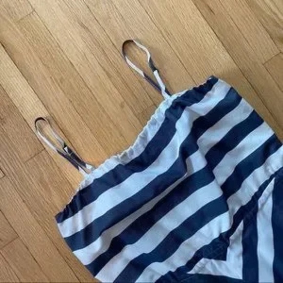Outback Red Nautical Strapless Chevron Stripe Navy & White Dress Size S - Picture 5 of 10